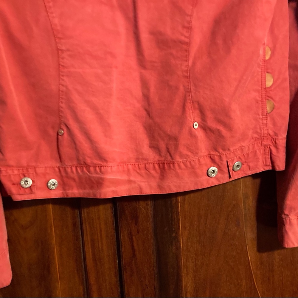 Italian Red Cotton Jacket E Play Basic Exterior D… - image 8